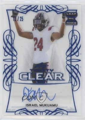 2021 Leaf Trinity Clear Platinum Foil /25 Israel Mukuamu #CA-IM1 Rookie Auto RC - Image 1 of 2