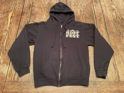 RIOT FEST Chicago S 2013 sudadera con capucha negra con cremallera Pixies The Replacements Blink 182 Foto 1 de 4