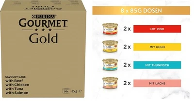 PURINA 96 x 85g Katzenfutter Nass GOURMET Gold Raffiniertes Ragout in Sauce - Bild 1 von 4
