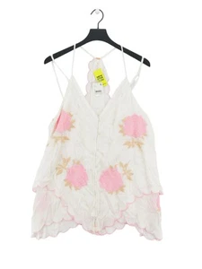Free People Women's T-Shirt L White Viscose with Polyester Basic New with tags - Picture 1 of 5