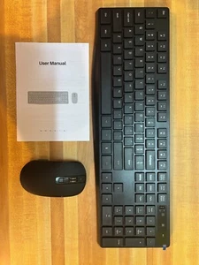 Bezprzewodowe kombi klawiatury i myszy, Lovaky 2.4G Pełnowymiarowe ergonomiczne ciche kliknięcie - Zdjęcie 1 z 4