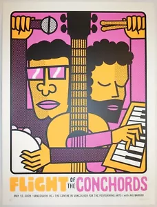 2009 Flight of the Conchords - Vancouver Concert Poster S/N by Doublenaut - Picture 1 of 1