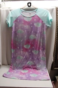 Wonder Nation Cloud Star Nightshirt Nightgown Girls XL(14-16) Pink Purple Green - Picture 1 of 3