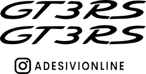 Adesivo Pretagliato Coppia Scritta Logo GT3 RS π Por che - Foto 1 di 16