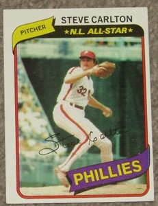 1980 Topps - PHILADELPHIA PHILLIES STEVE CARLTON - EX-MINT - FREE SHIPPING 