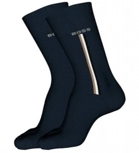Hugo Boss Socks Mens 2 Pairs Black Iconic 50478336 100% Genuine New With Tags - Picture 1 of 4