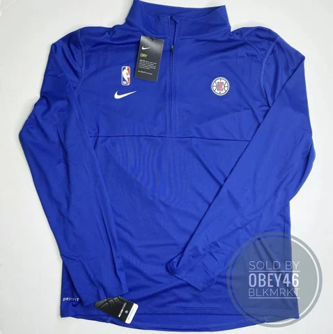 Nike Los Angeles Clippers Men’s s 2XL-T 1/4 Zip Pullover Blue Jacket Cover