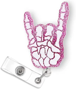 Funny Skeleton Hand Badge Reel Retractable for Nurse Nursing Student RN CNA Medi - Picture 1 of 12