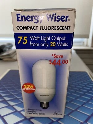BulBrite CF20T/SW 20 Watts Energy Wiser Compact Fluorescent New Soft White 3000K - Image 1 of 4