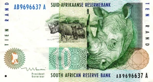 South Africa 10 Rand ND(1999) VF+ Banknote P-123b Prefix AB Mboweni Sig. - Picture 1 of 2