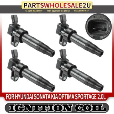 Um conjunto de 4 bobinas de ignição para Hyundai Sonata 2011-2014 Kia Optima Rondo Sportage - Imagem 1 de 4