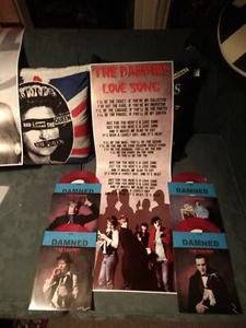 Damned Love Song 1979 Red Vinyl Original Picture Sleeves+Custom Made Sleeve X4ℹ️ - Picture 1 of 21