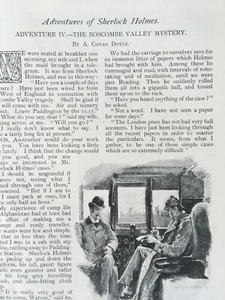 Adventures Sherlock Holmes Boscombe Valley Rare Old True First Issue 1st Edition - Afbeelding 1 van 8