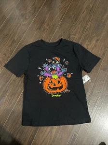 Disneyland Stitch Pumpkin Halloween Black SS T-Shirt Kids Sz XS (4) NEW - Picture 1 of 4