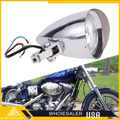 Faro Universal Bullet Tri Bar 4.5" para Harley Chopper Bobber Dyna Softail Foto 1 de 4