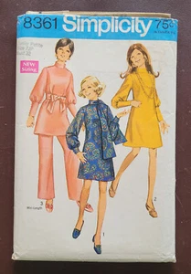 S-8361 VTG 60's Dress Scarf Pants Sewing Pattern Simplicity Bust 32 Complete - Picture 1 of 3