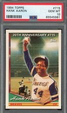 Hank Aaron 1994 Topps Baseball Card #715 Graded PSA 10