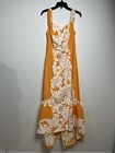 VTG Sundress Floral Maxi Dress Wide Straps Summer Casual Petite Unknown Size