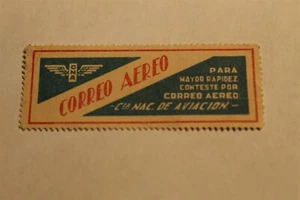 ETIQUETA/SELLO DE PÓSTER CNA (COLOMBIA) NACIONAL DE SERVICIO CORREO AÉREO - Imagen 1 de 2
