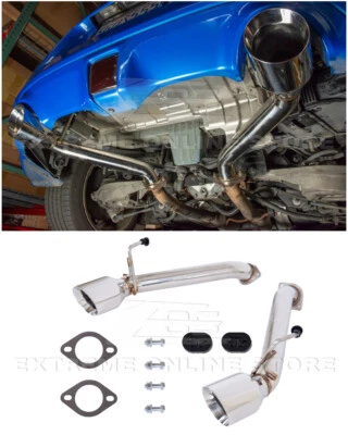 For 09-Up Nissan 370Z Z34 Muffler Delete Axle Back 4.5 Inch Dual Tips Exhaust - Image 1 of 4