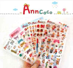 #62 Ann Coco Cute Candy girl PVC Stickers Deco 6 sheets - Picture 1 of 7