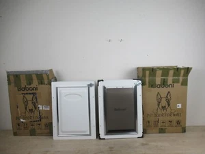 Lot of Pet 2 Baboni Medium Door Wall W/ Lock and 3 Magnetic Flap, Metal Frame - Picture 1 of 14