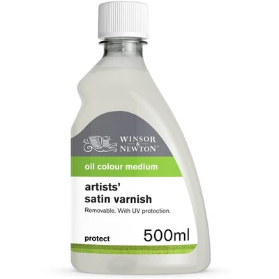 Winsor  Newton Professional Artists Satin Varnish, 500ml 16.9-oz Bottle - Image 1 of 4