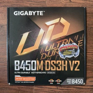 GIGABYTE B450M DS3H V2 HDMI DDR4 USB 3.1 Socket AM4 AMD Micro ATX Motherboard - Afbeelding 1 van 4