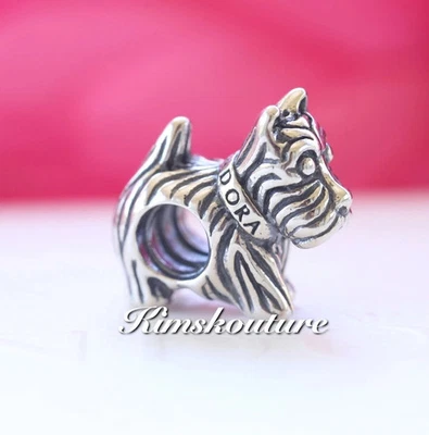 Authentic Pandora Sterling Silver Scottie Dog Bead Charm 791105 Retired - Изображение 1 из 4