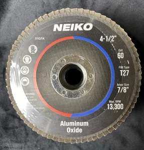 NUEVO NEIKO 10 Pk. Disco de solapa de óxido de aluminio 4-1/2” 60 granos 10 piezas 11107A amoladora - Imagen 1 de 10