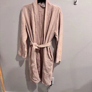 Parachute Cloud Cotton Robe Women’s Small Pink 100% Cotton Belted Lounge Gauze - Picture 1 of 10