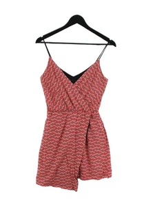 Zara Women's Mini Dress XS Red Graphic 100% Viscose Sleeveless Short V-Neck Mini - Picture 1 of 5