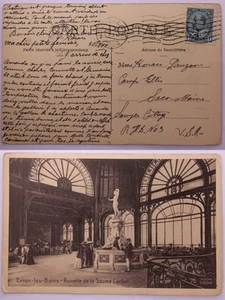 Evian-les-Bains Buvette de la Source Cachet Divided Back Postcard - Picture 1 of 1