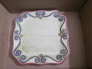 Piatto Dessert TAVOLETTE ILLIMITATE Piatto Torta Medicea Piatto Ceramica Smaltata VERDE 8" - Foto 1 di 3