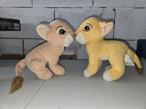 Vintage 1993 Mattel Disney Authentic Lion King Simba & Nala Kissing Plush Set - Picture 1 of 9