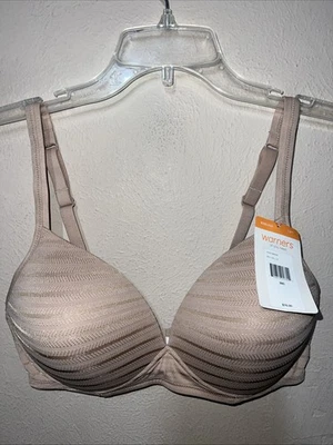 Warners Bra Taupe 38C Wirefree T-Shirt Bra RN11020 Slight Push up With Lift - Image 1 of 4