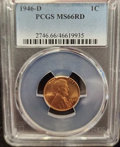 Centavo Lincoln 1946-D, graduación profesional MS66RD, tienda #GCT020 - Imagen 1 de 3