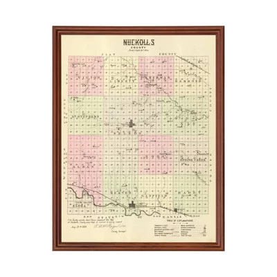 Old Map of Nuckolls County, NE 1885 - Vintage Nebraska Art - Image 1 of 4