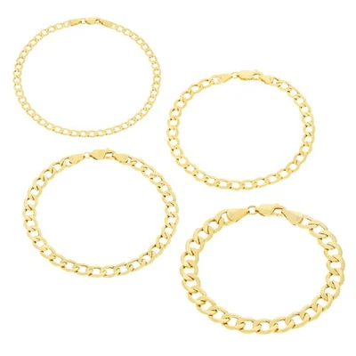 14K Yellow Gold 2.5mm-7.5mm Cuban Curb Chain Link Bracelet Mens Womens 7" 8" 9" - Image 1 of 4
