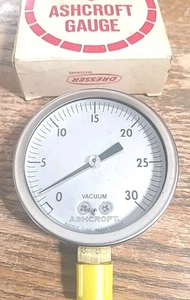Ashcroft 1009A Vacuum Gauge 0-30 1/4 LC VAC Brass Bronze 2.5" Dresser - Picture 1 of 8