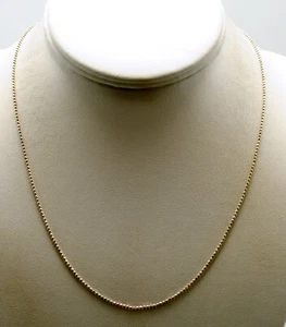 STERLING SILVER BEADED CHAIN LINK NECKLACE 18.25" #F175 - Picture 1 of 3