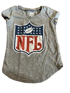 NFL Retro Logo Team Apparel Women's Gray V-Neck Short Sleeve Shirt 5t Kids - Picture 1 of 3