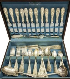Sterling Silver Flatware Service, Stieff Rose, Flatware, Serving Pieces, 105! - Picture 1 of 5
