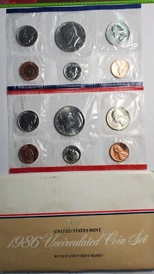 1986 OGP U.S.Mint Set 12 Coins in Mint Set Cello w/original envelope - Image 1 of 3