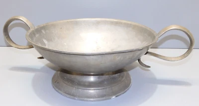 - BELLE GRANDE COUPE A FRUITS ANCIENNE  EN ETAIN AVEC MARQUE avec COURONNE    D - Photo 1/4