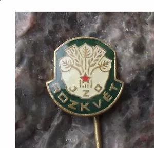 Antico distintivo spilla fattoria collettivo agricolo ceco JZD Rozkvet - Foto 1 di 2