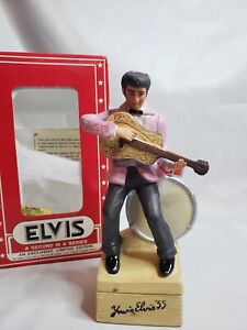 McCormick Elvis Presley Yours Elvis '55 Whiskey Decanter Music Box 15" Porcelain