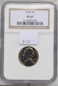 1958 Jefferson Nickel Gem Proof NGC PF67 - Picture 1 of 6