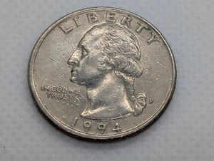 1994 P Washington Viertel F postfrisch Fettfehler starke maschinelle Verdoppelung Rückseite - Bild 1 von 7