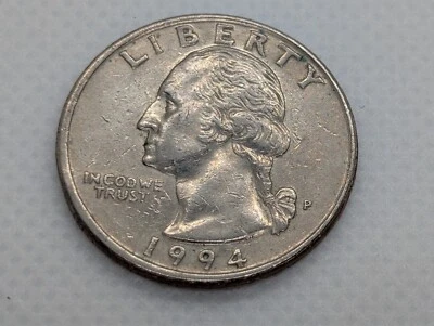 1994 P Washington Quarter F Mint Grease Error Strong Machine Doubling Reverse - Image 1 of 4